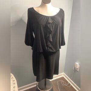 Black Mini Dress with Ruffle